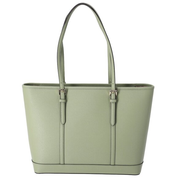 Michael Kors Jet Set Travel Large Top Zip Tote Light Sage Green Leather - Picture 5 of 6